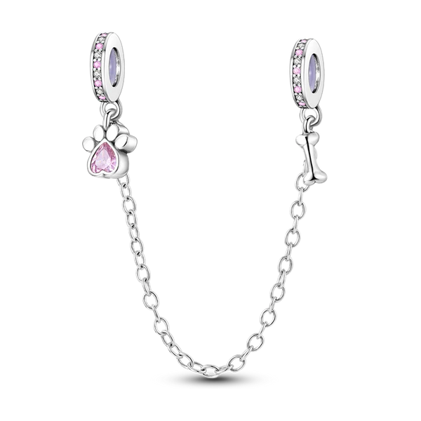 Charm Hueso y Patita Cadena