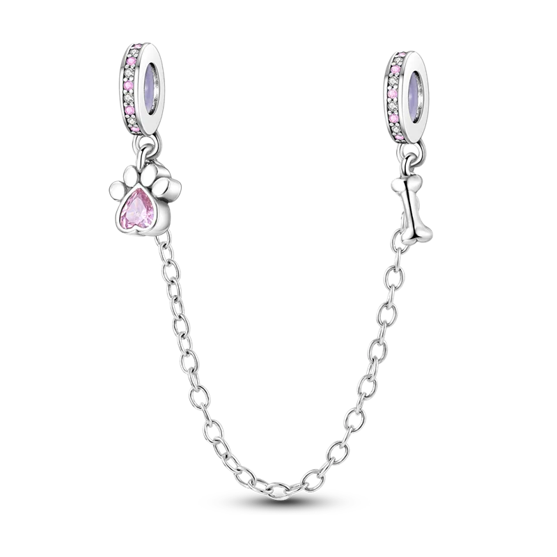 Charm Hueso y Patita Cadena