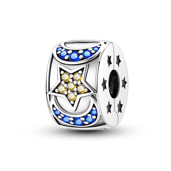 Charm Estrellas y Lunas Grandes Clip