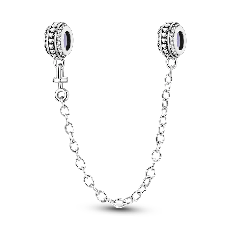 Charm Corazones Plata Cadena