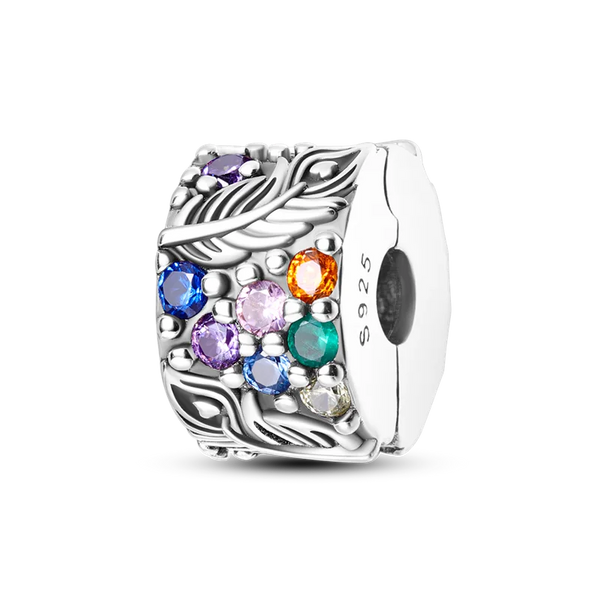 Charm Plumas y Piedras Clip