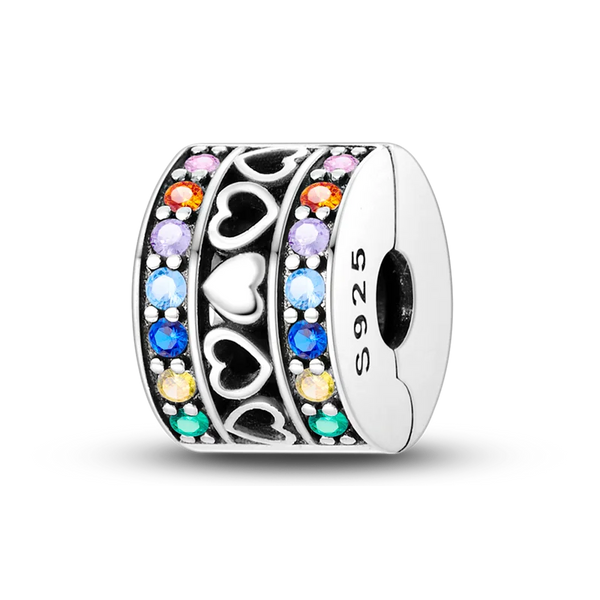 Charm Mini Corazones y Piedras Clip