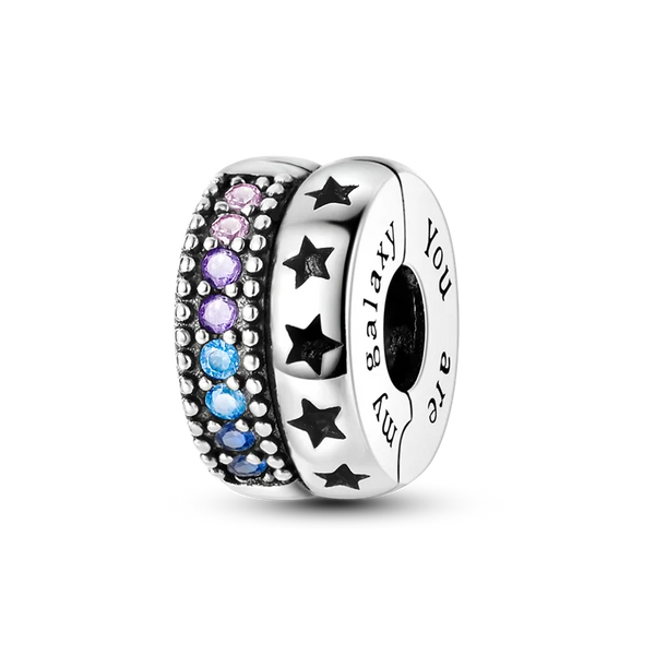 Charm Estrellas Negras y Piedras Clip