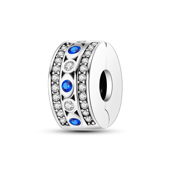 Charm Piedras Azul y Plata Clip