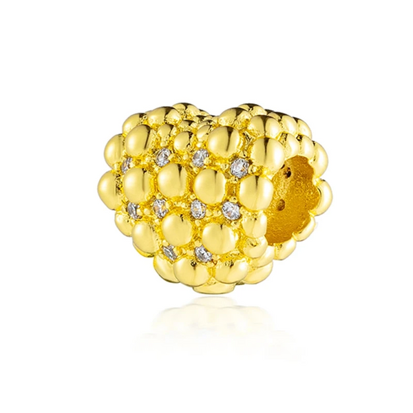 Charm Corazón Brillantes Dorado