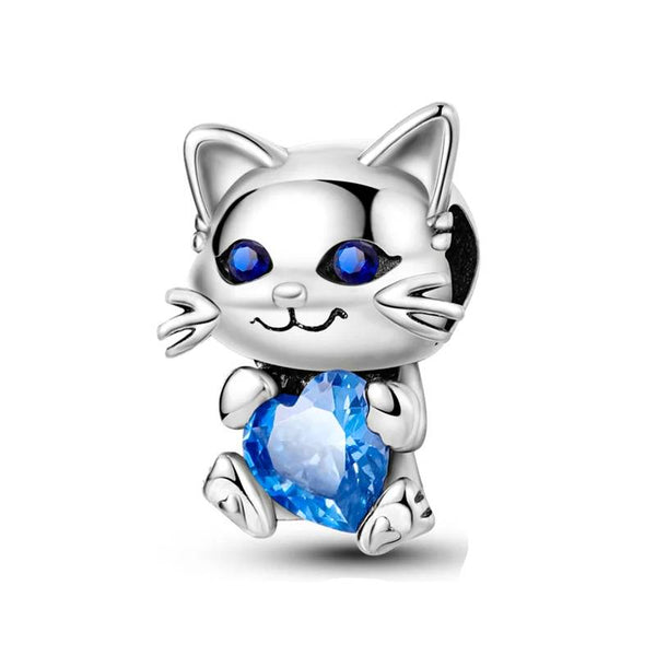 Charm Gato Piedra Azul