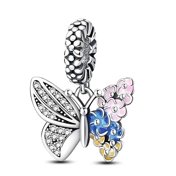 Charm Mariposa mitad floreada