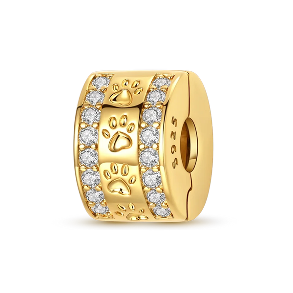 Charm Patitas Dorado Clip